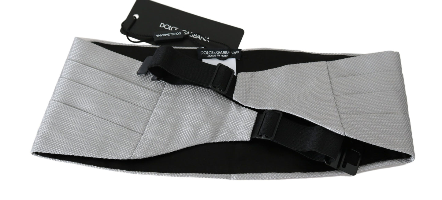 Grauer Herren Taillengürtel 100% Seide Kummerbund