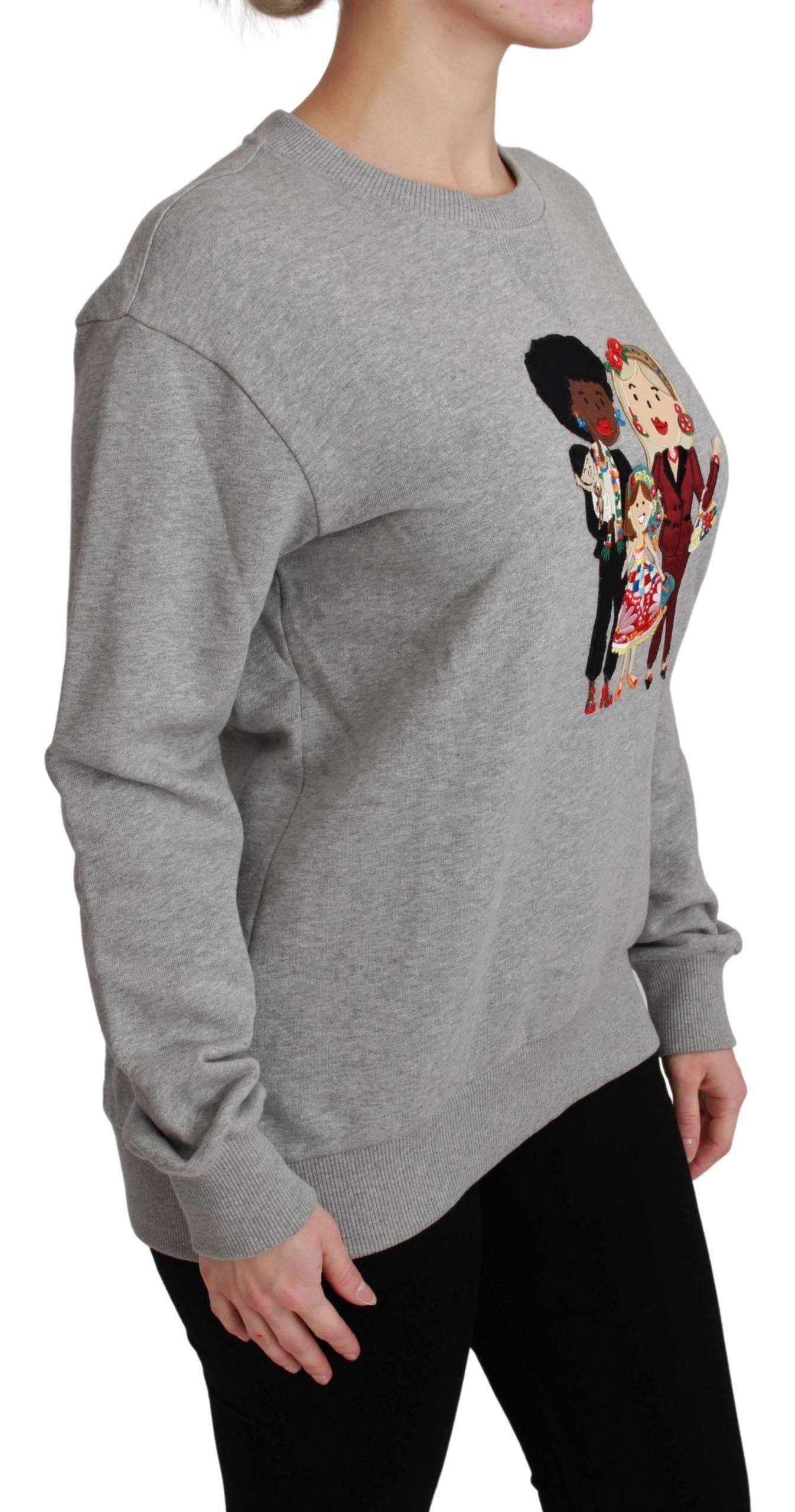 Grauer #dgfamily Baumwollpullover