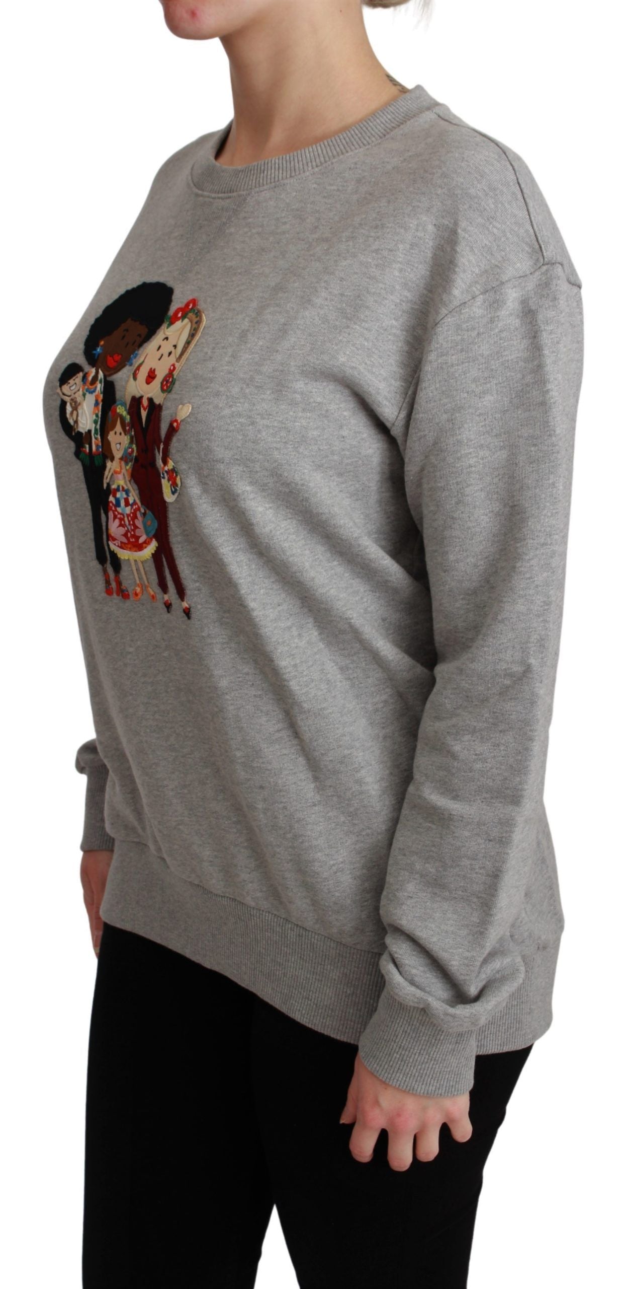 Grauer #dgfamily Baumwollpullover
