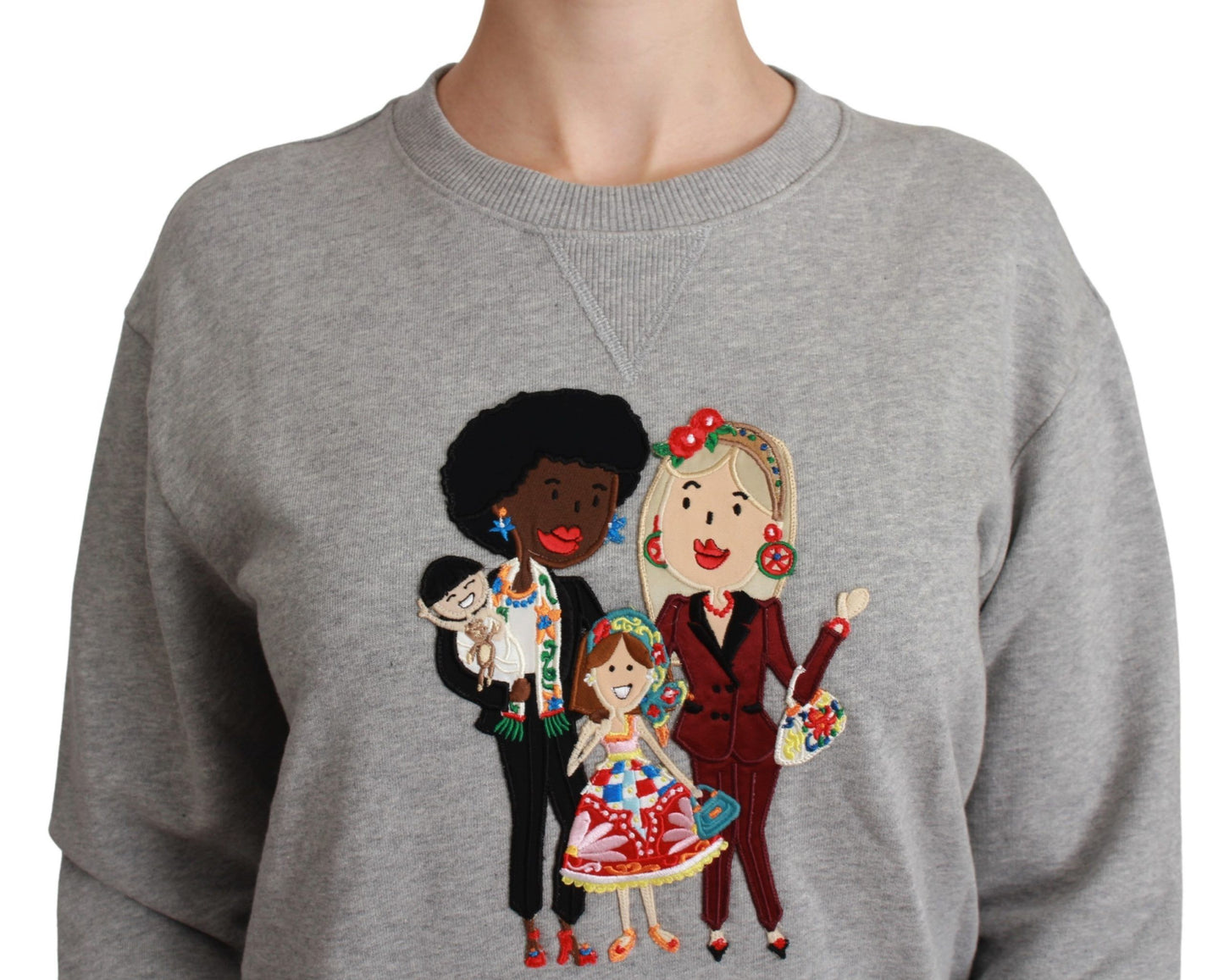 Grauer #dgfamily Baumwollpullover
