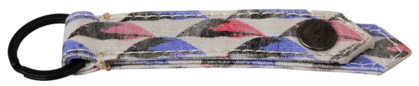Textil-Schlüsselanhänger mit weißem Ring-Logo