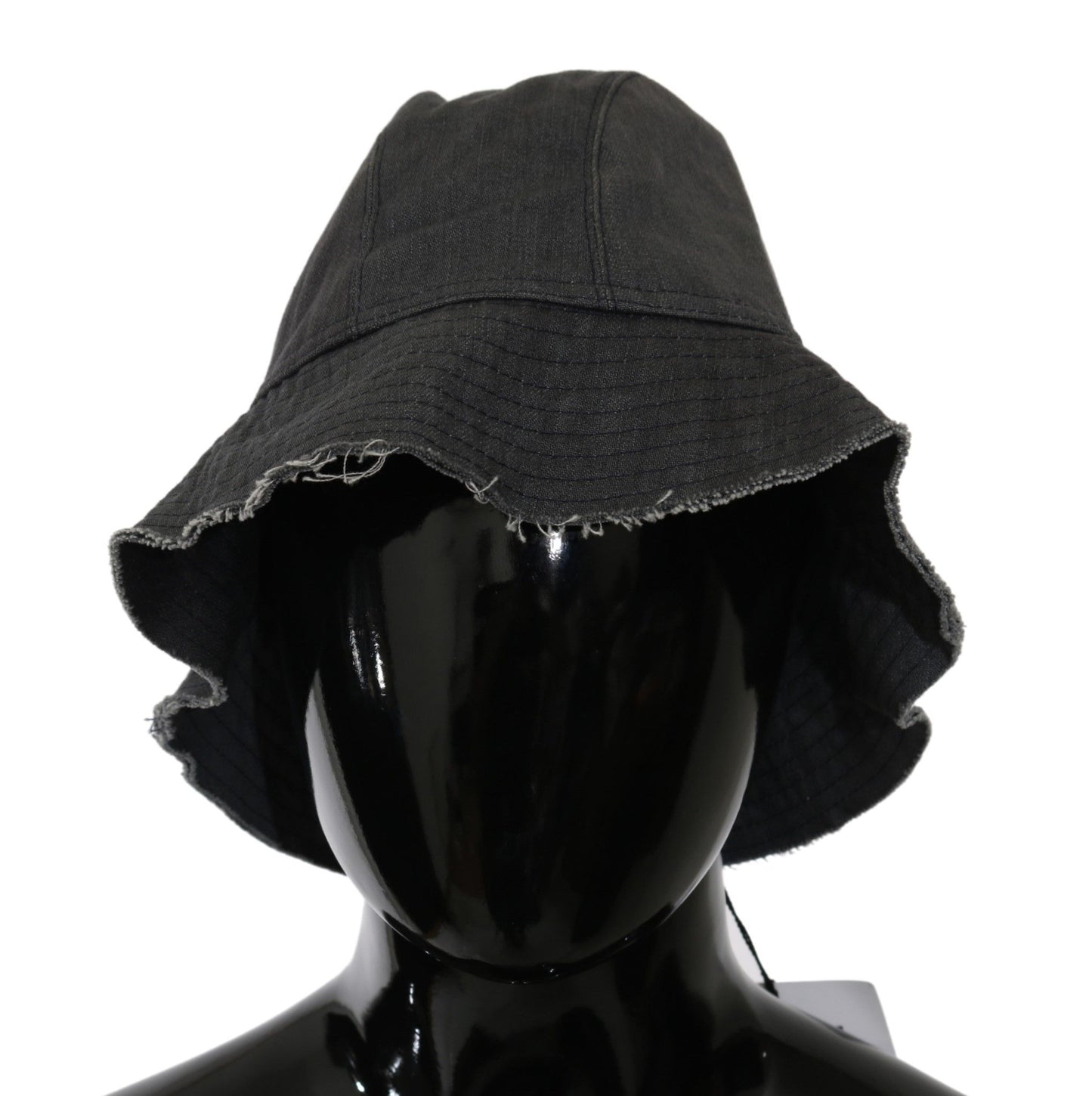 Schwarz gewaschener Outdoor-Bucket-Hut mit breiter Krempe