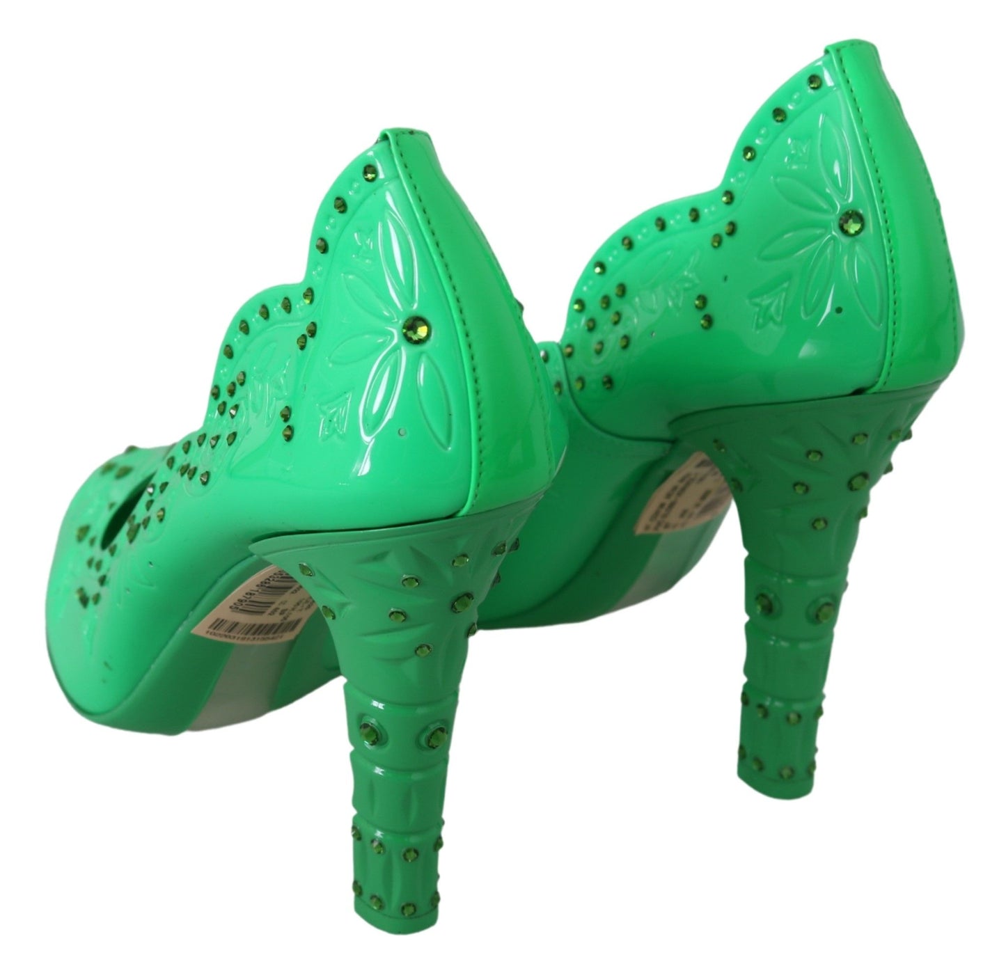 Grüne Kristall Blumen Heels CINDERELLA Schuhe