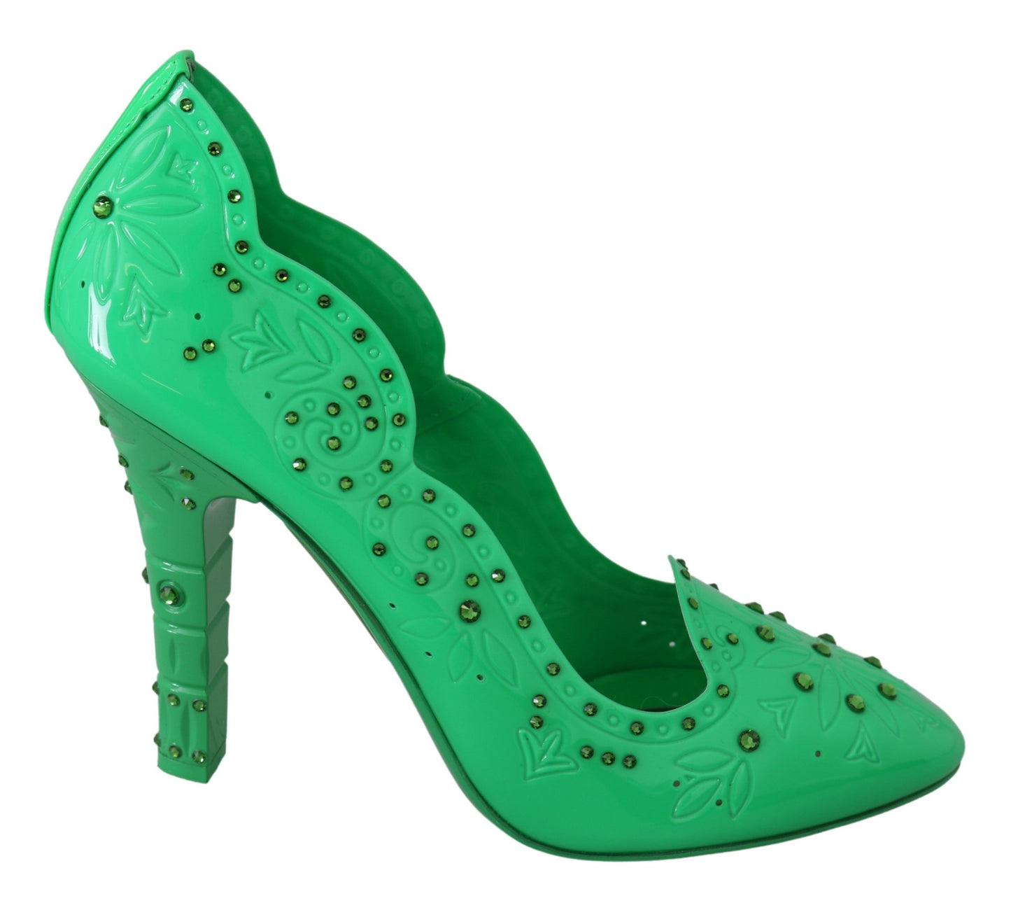 Grüne Kristall Blumen Heels CINDERELLA Schuhe