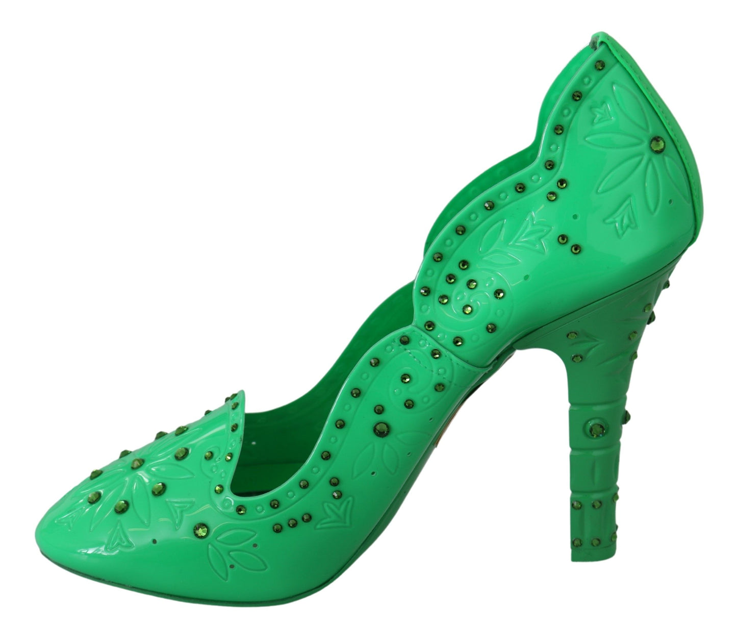 Grüne Kristall Blumen Heels CINDERELLA Schuhe