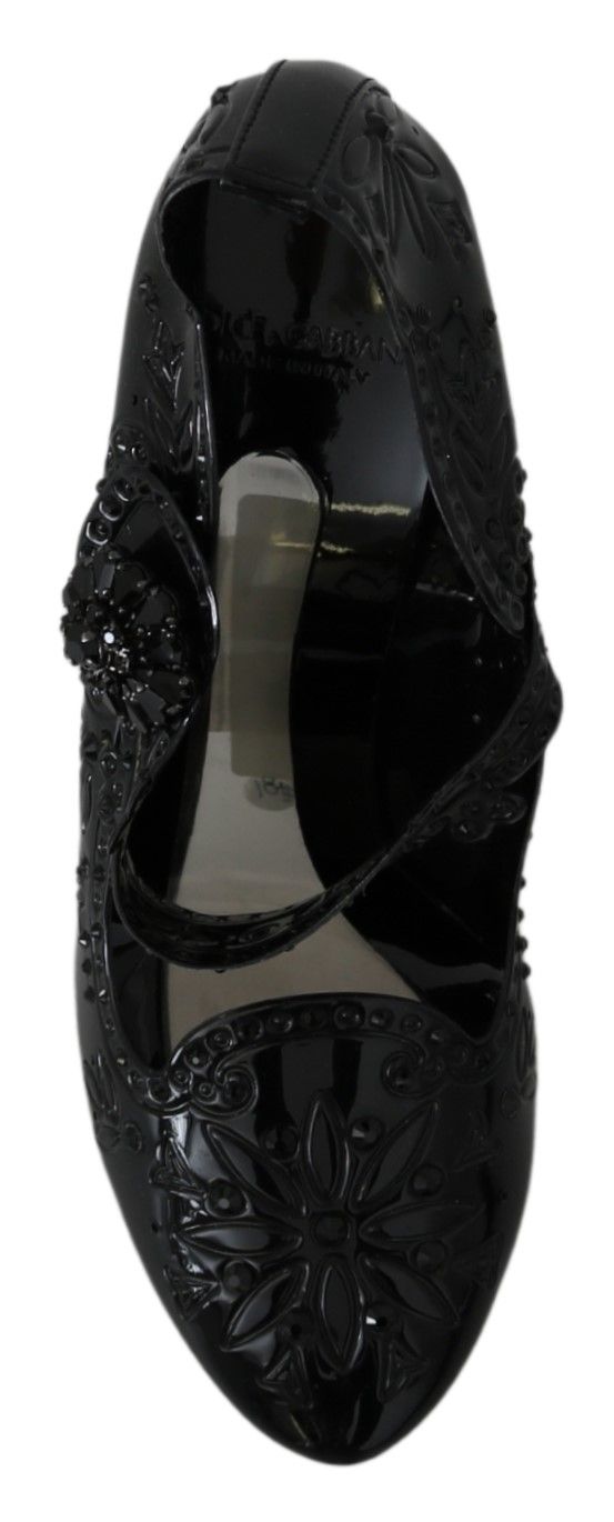 Schwarze Blumen Kristall CINDERELLA Heels Schuhe