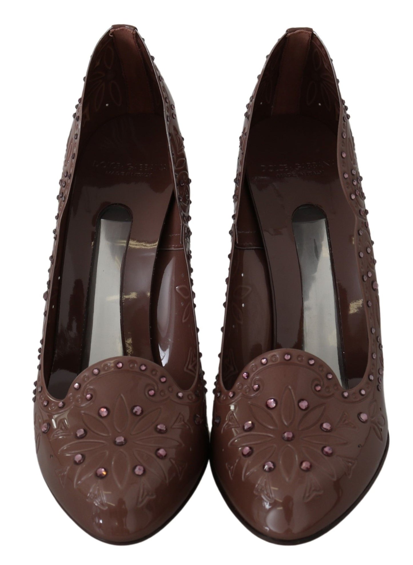 Braune Blumen Kristall Heels CINDERELLA Schuhe