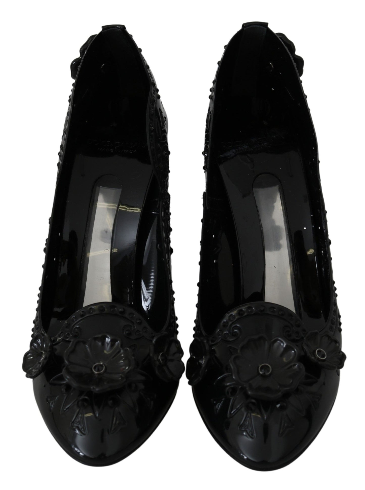 Schwarze Blumen Kristall CINDERELLA Heels Schuhe