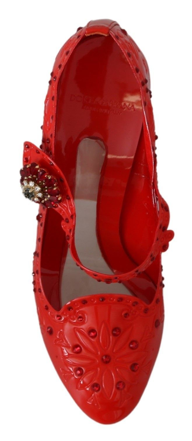 Rote Blumen Kristall CINDERELLA Heels Schuhe