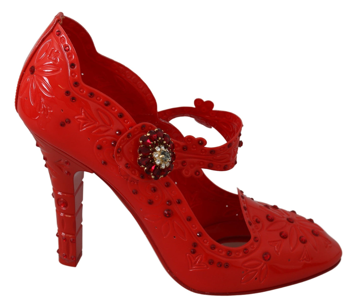 Rote Blumen Kristall CINDERELLA Heels Schuhe