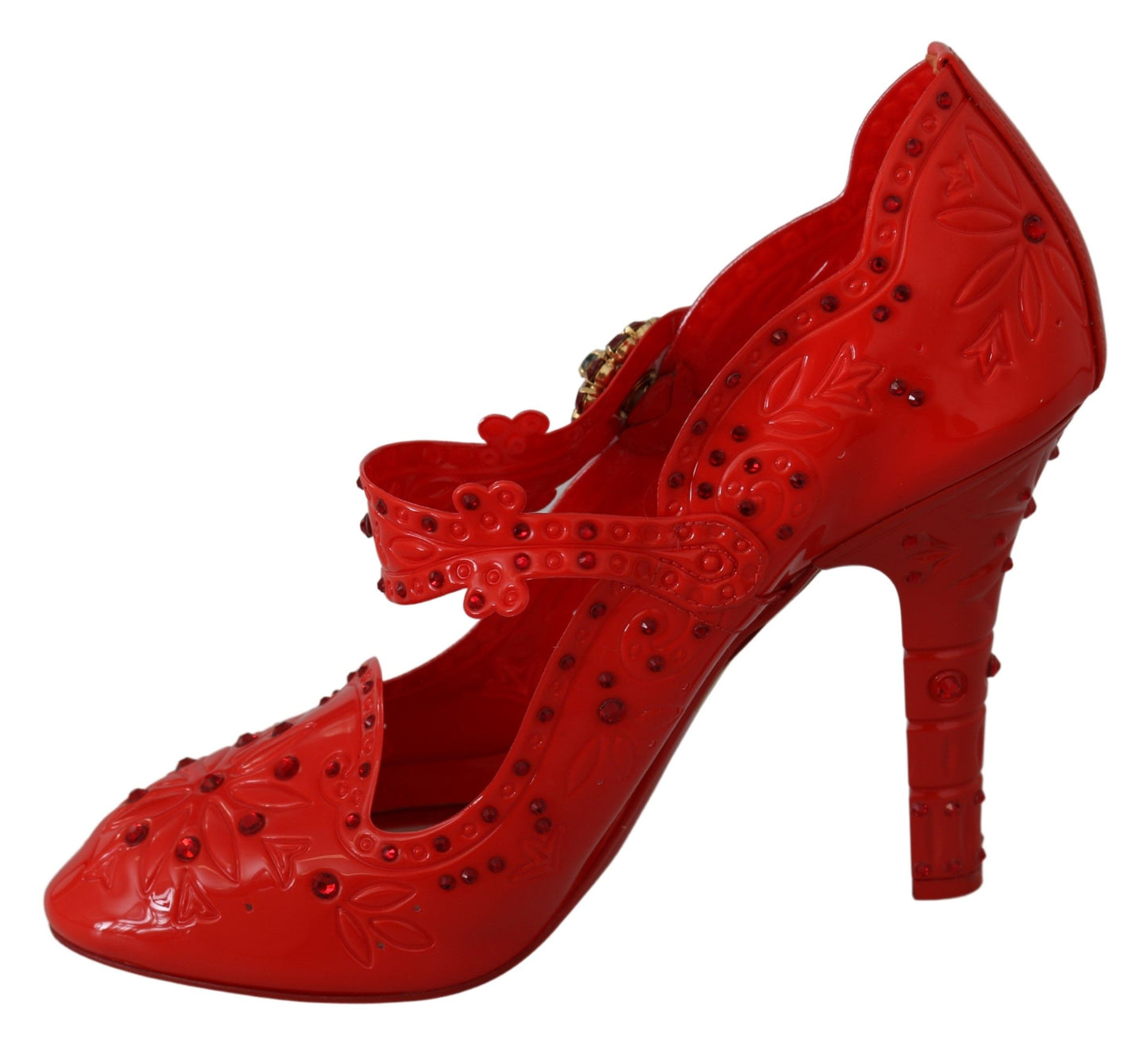 Rote Blumen Kristall CINDERELLA Heels Schuhe