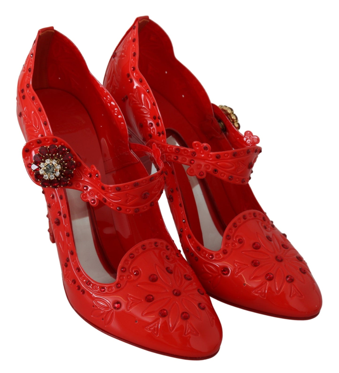 Rote Blumen Kristall CINDERELLA Heels Schuhe