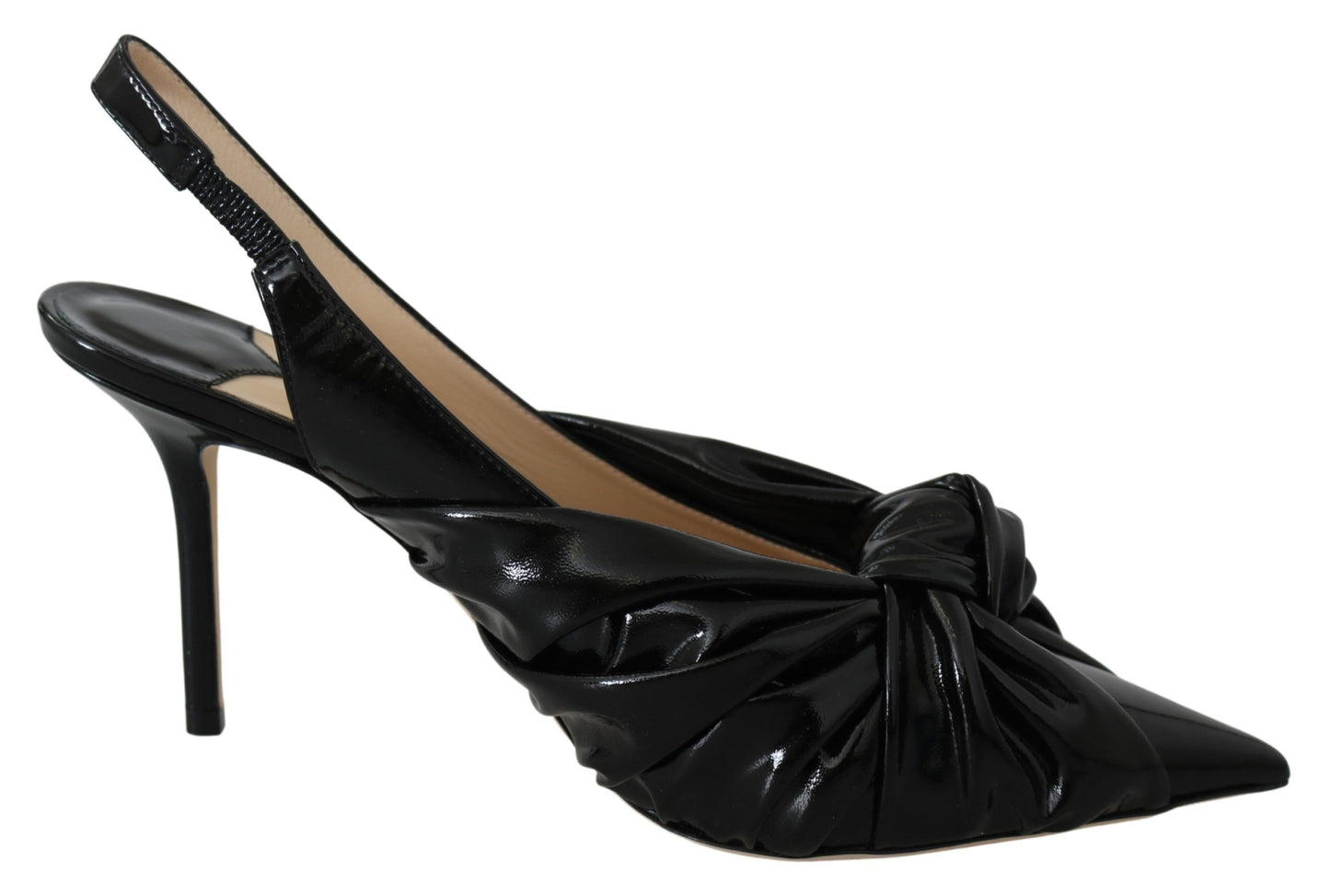 Elegante schwarze Pumps aus Leder mit spitzer Spitze