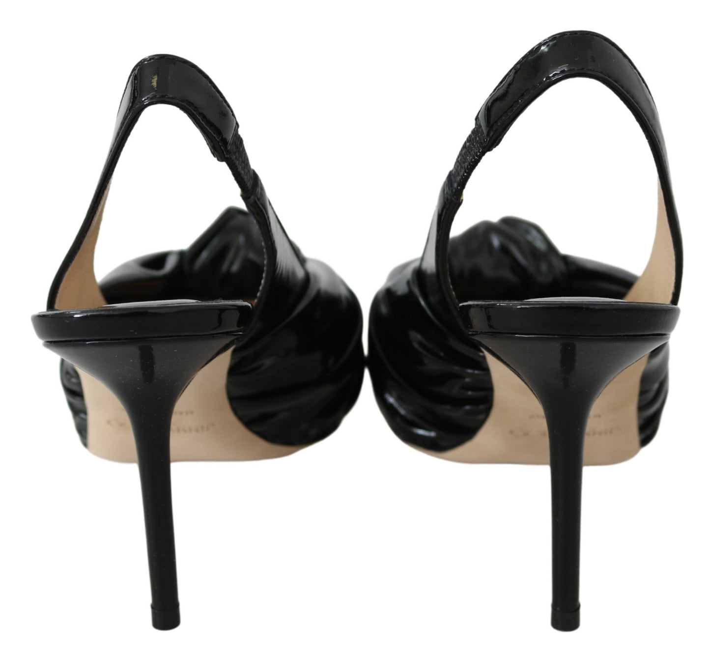 Elegante schwarze Pumps aus Leder mit spitzer Spitze