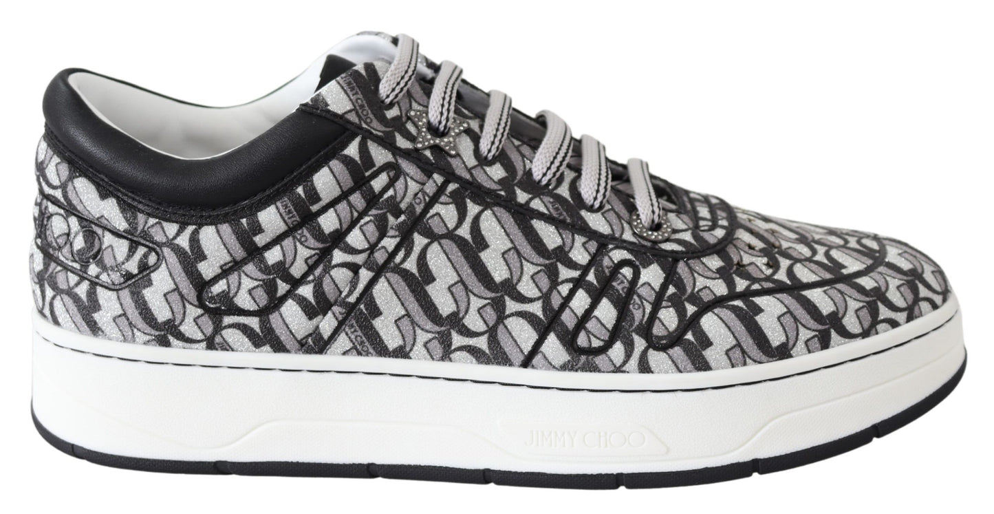 Glitzernde Slip-On-Sneaker - Silber und Schwarz
