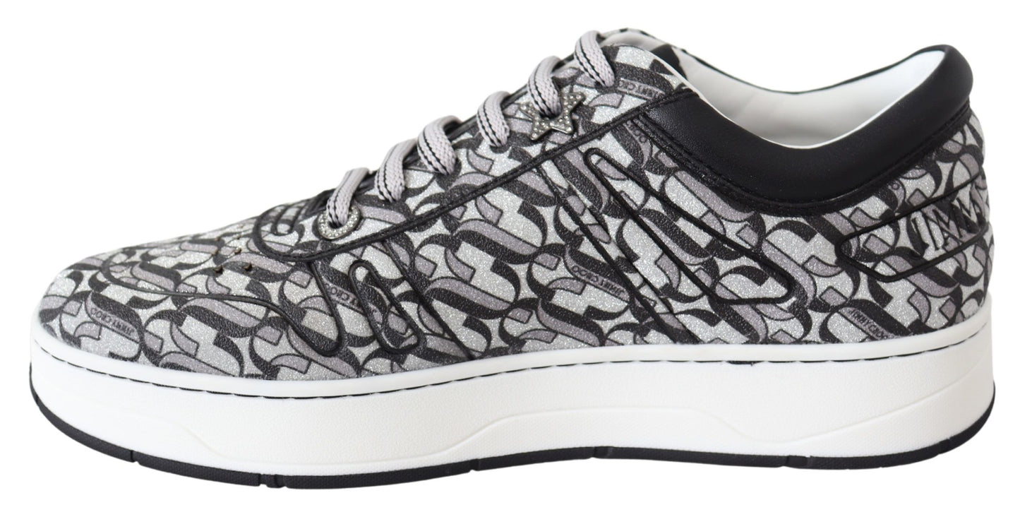 Glitzernde Slip-On-Sneaker - Silber und Schwarz