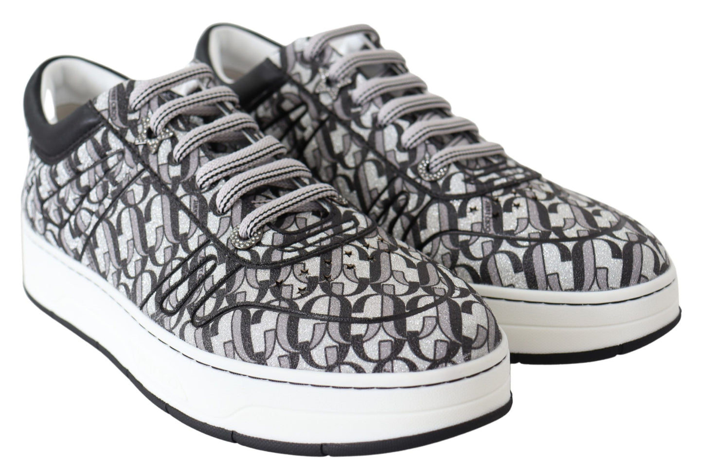 Glitzernde Slip-On-Sneaker - Silber und Schwarz