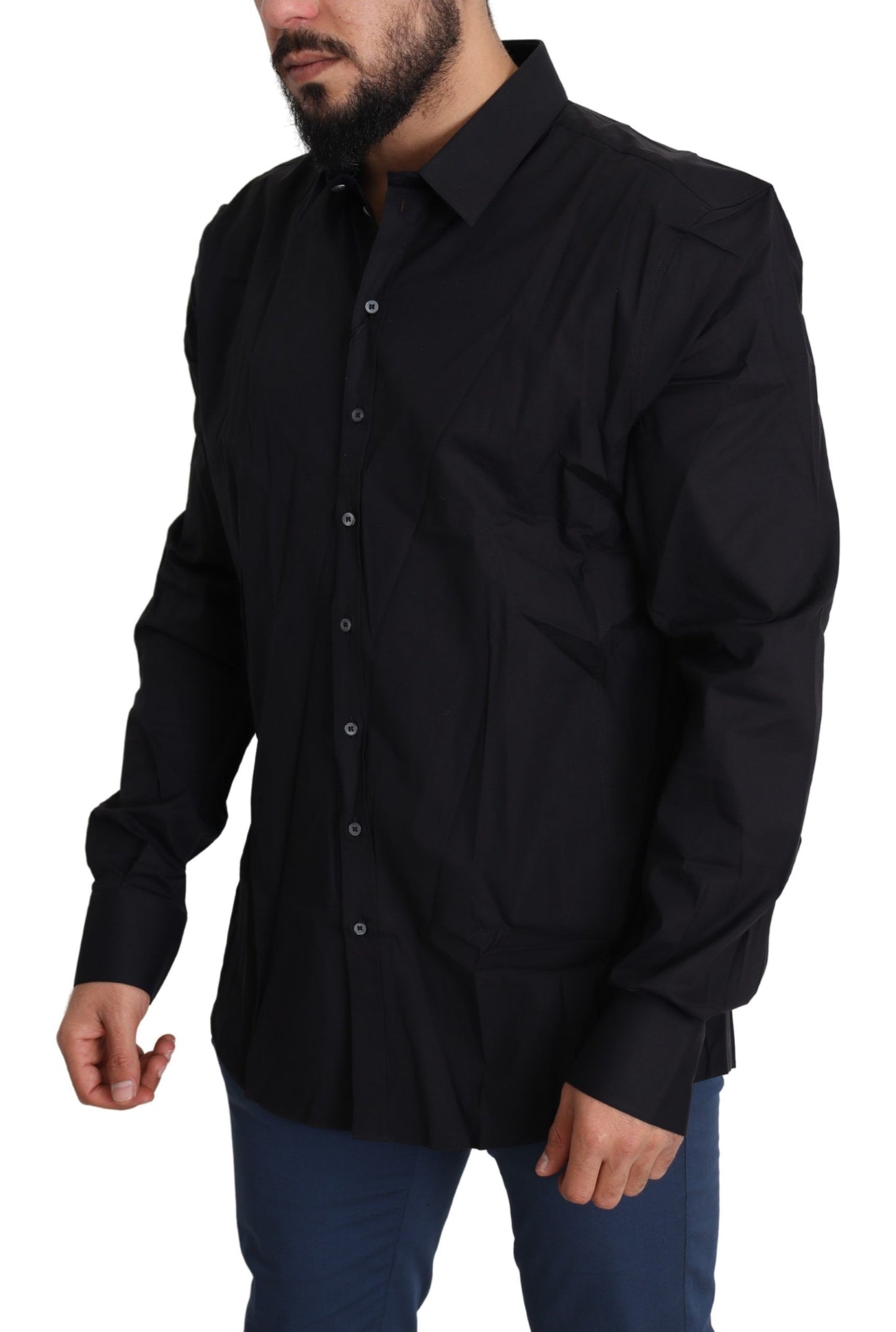 Schwarzes Baumwollstretchkleid SICILIA Shirt