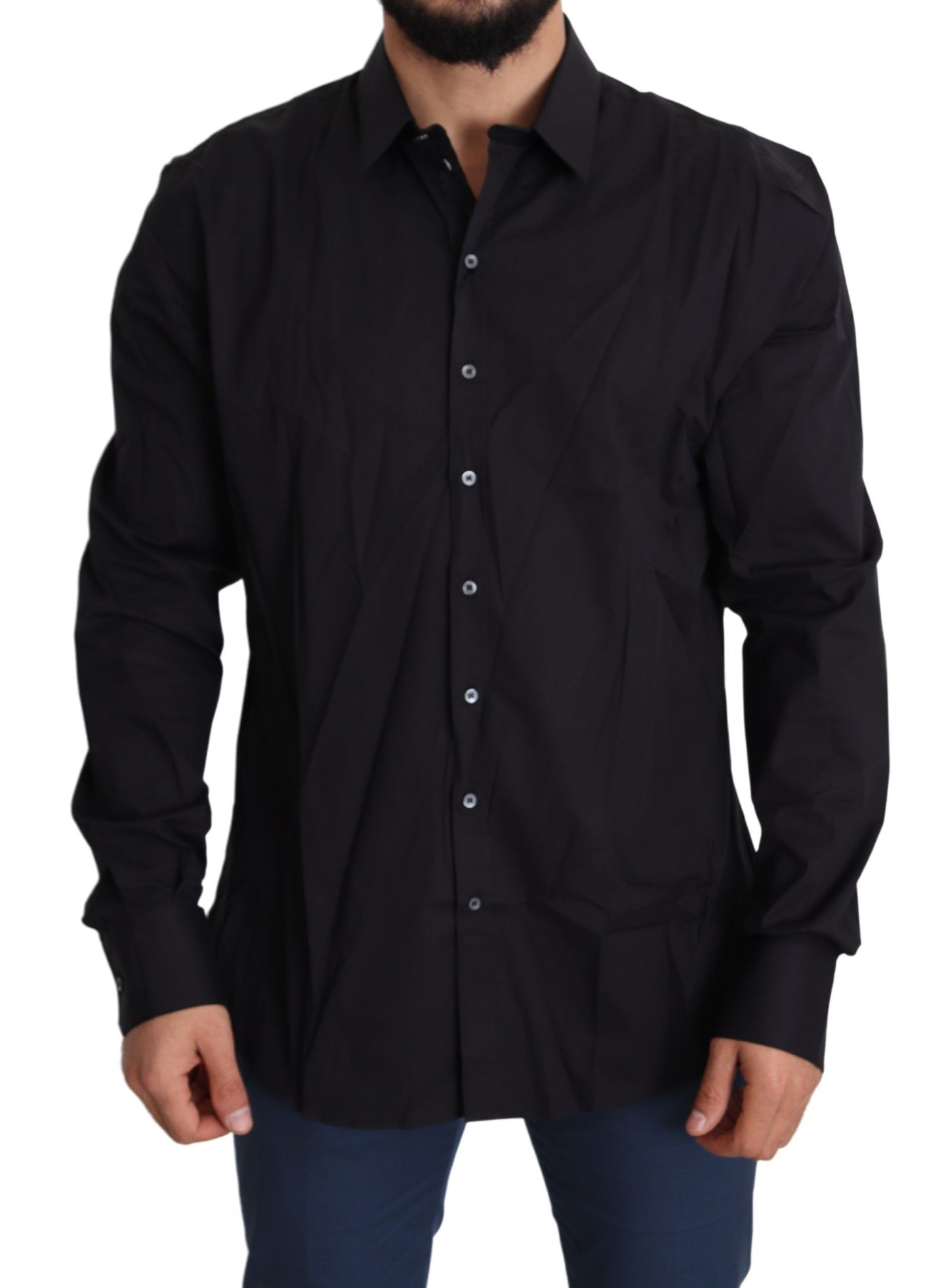 Schwarzes Baumwollstretchkleid SICILIA Shirt