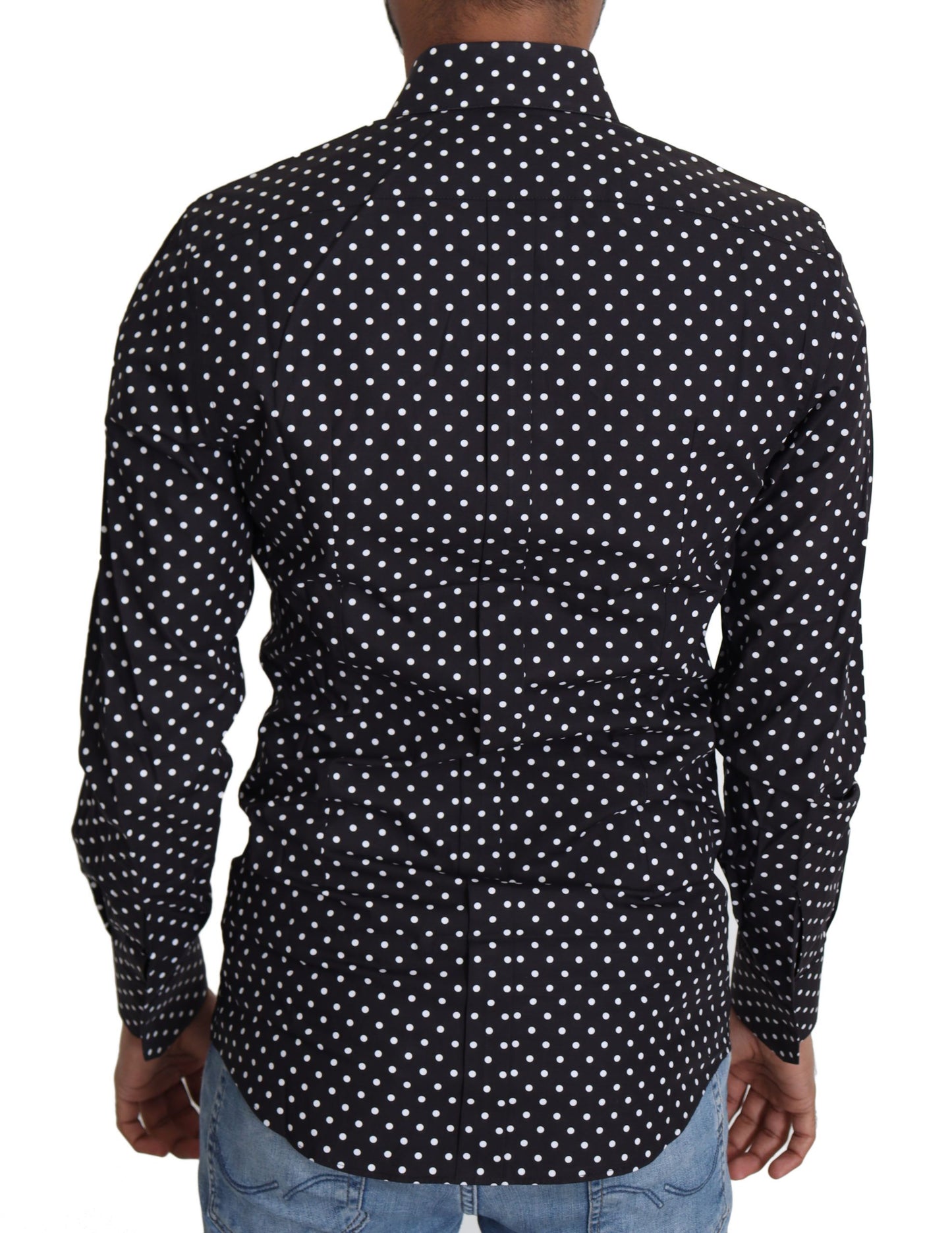 Schwarz-weißes Polka Dots Freizeithemd
