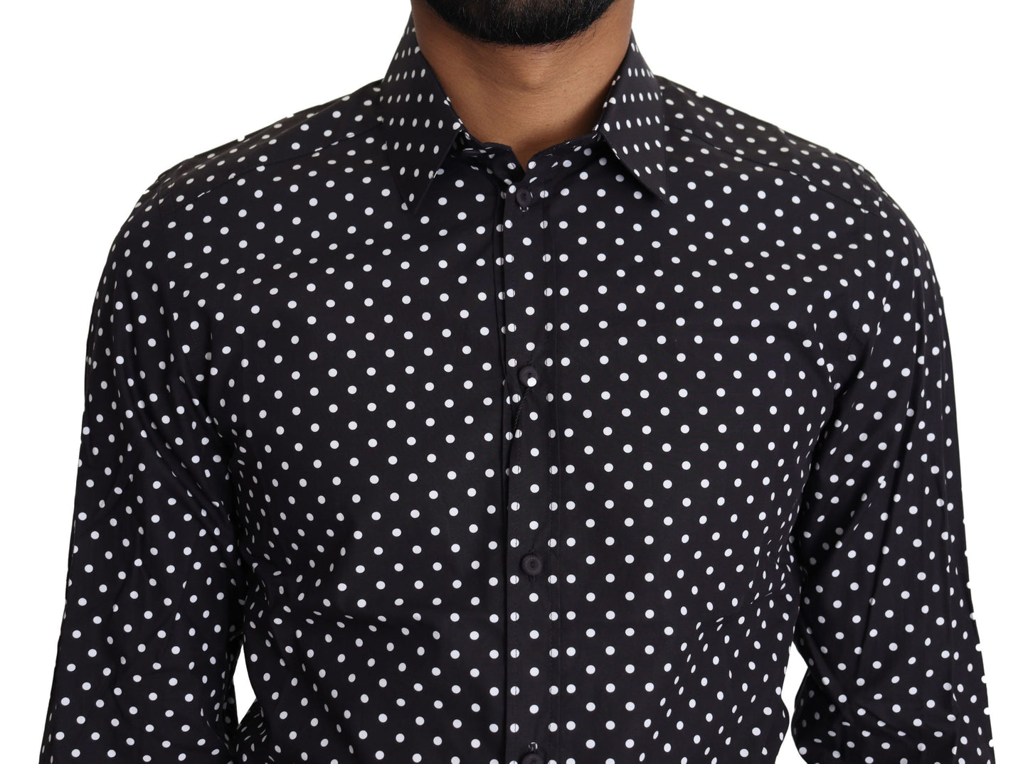 Schwarz-weißes Polka Dots Freizeithemd
