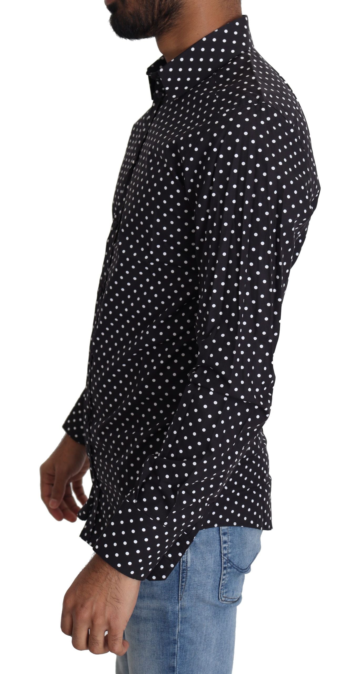 Schwarz-weißes Polka Dots Freizeithemd