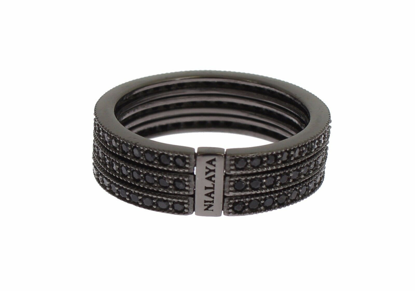 Schwarze Zirkonia 925 Sterling Silber Damen