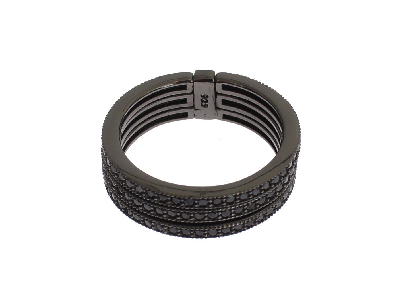 Schwarze Zirkonia 925 Sterling Silber Damen