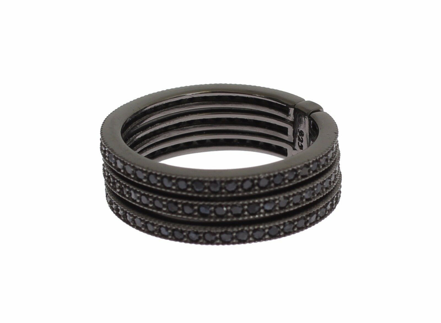 Schwarze Zirkonia 925 Sterling Silber Damen