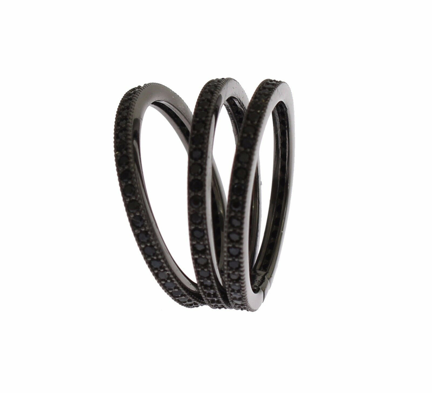 Schwarze Zirkonia 925 Sterling Silber Damen