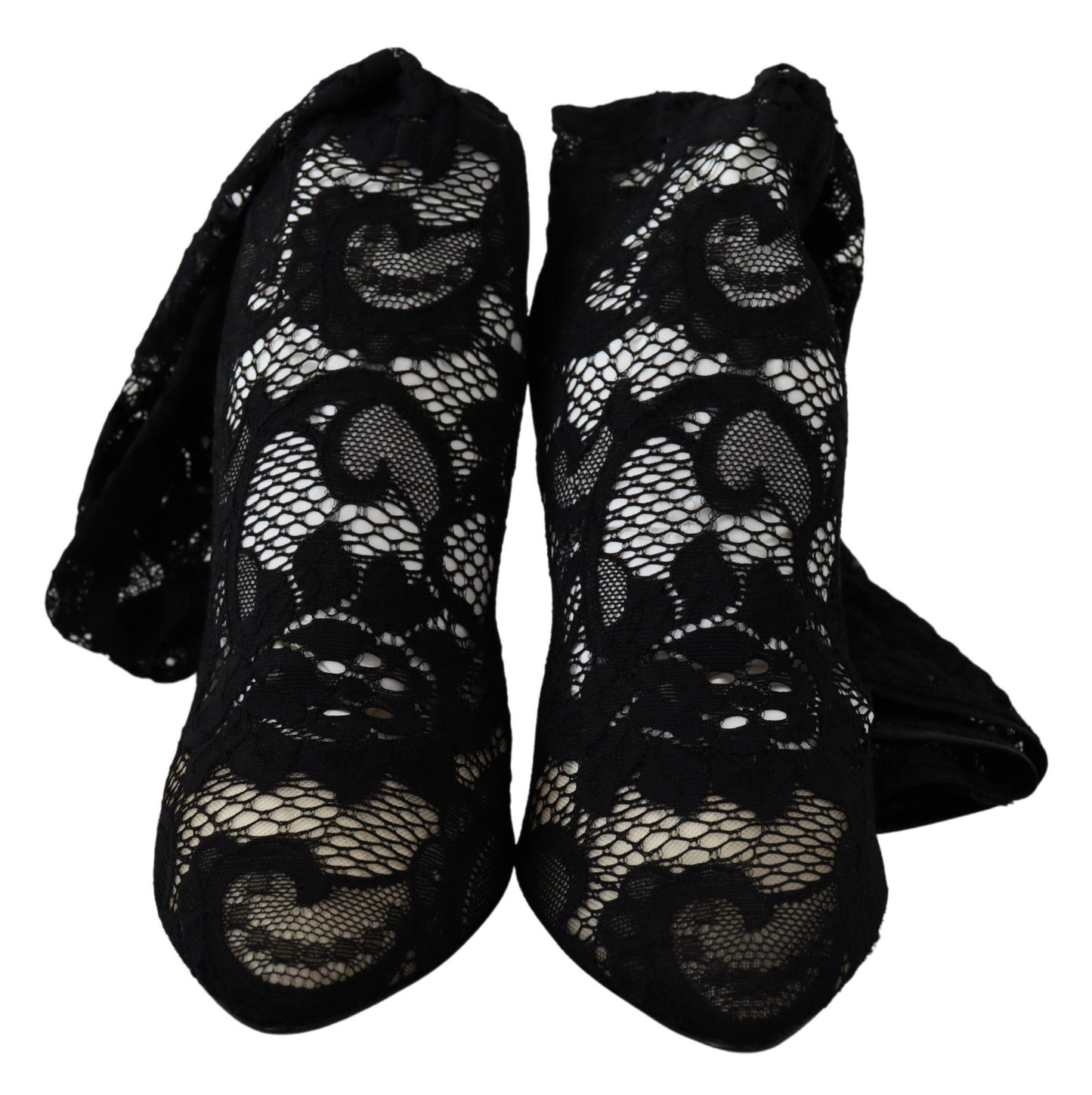 Schwarze Taormina Spitzensocken Stiefel Schuhe Pumps