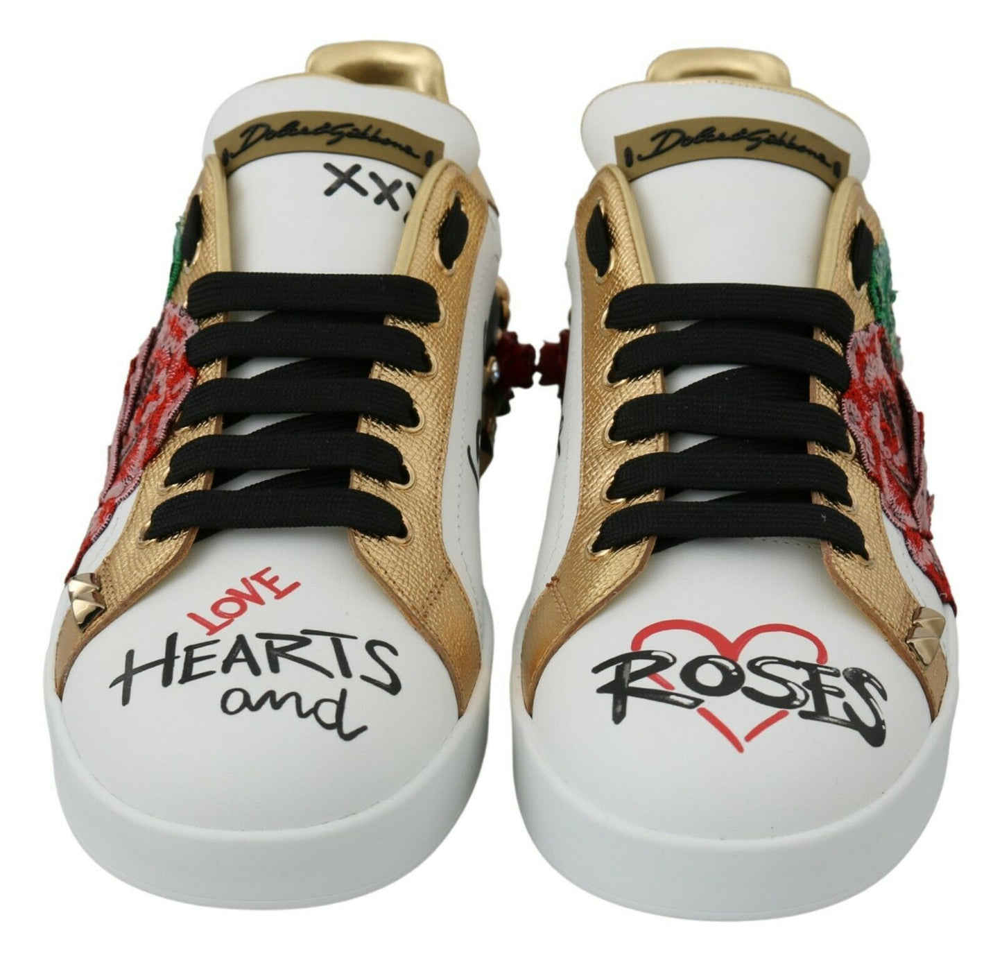 Weiße Rosen Pailletten Kristall Damen Sneakers Schuhe