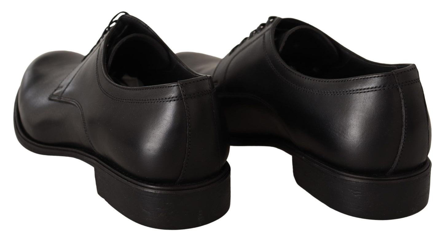 Schwarze formelle Derby-Schuhe aus Leder für Herren