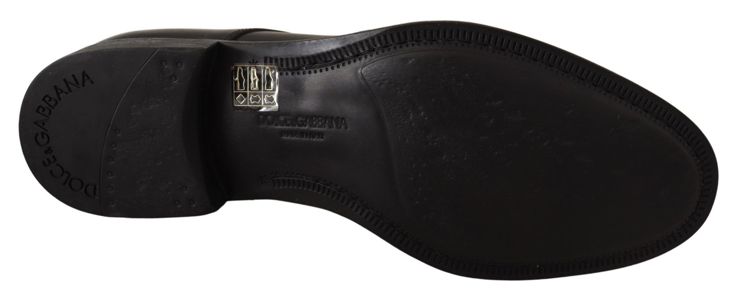 Schwarze formelle Derby-Schuhe aus Leder für Herren