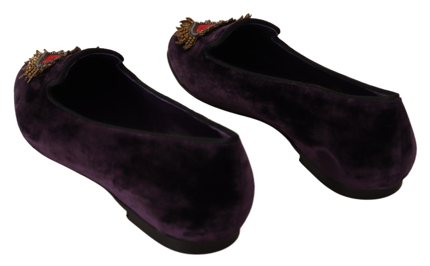 Lila Samt DG Herz Loafers Flats Schuhe