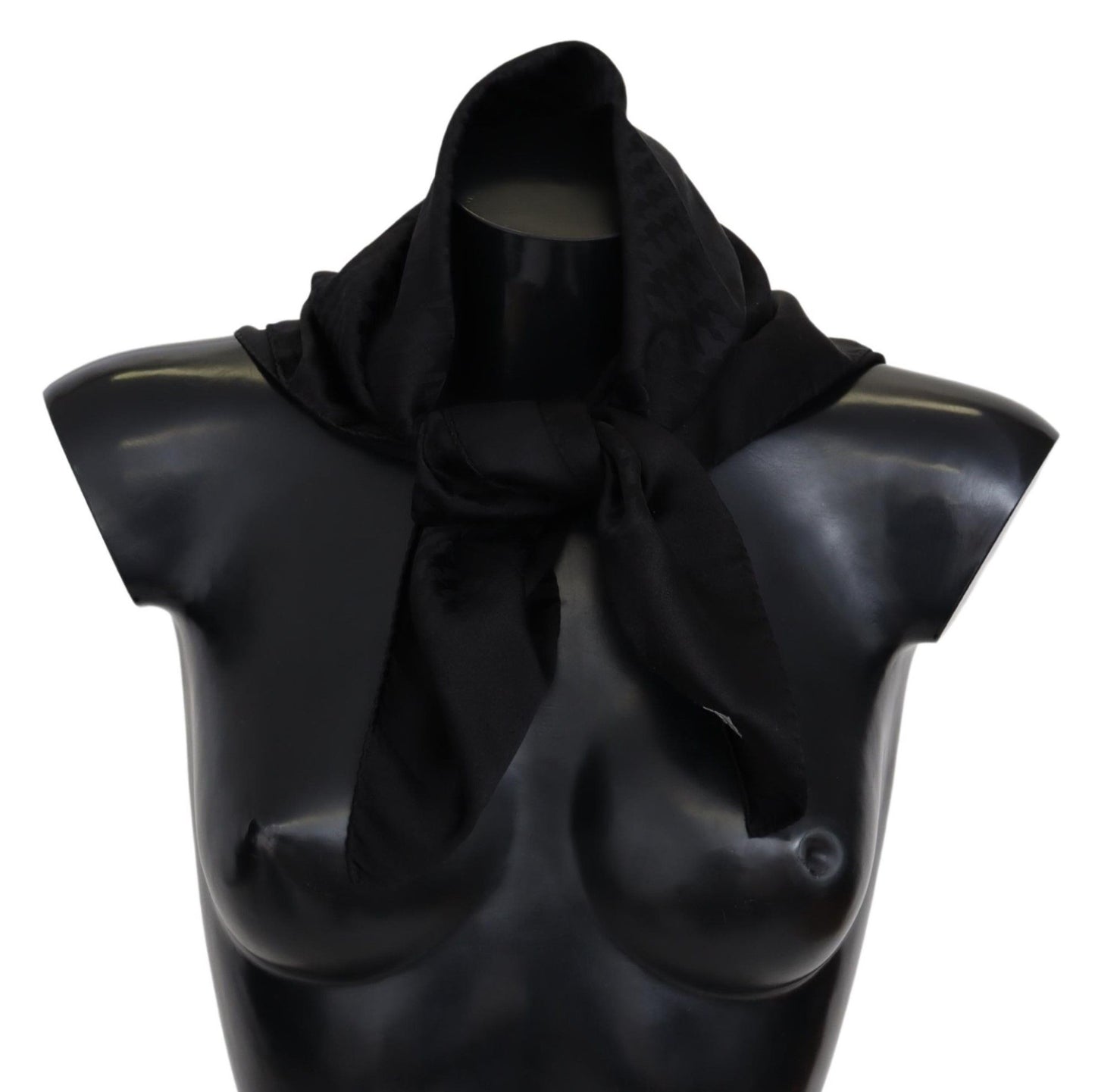 Schwarzer Wollstrick-Unisex-Halswickelschal