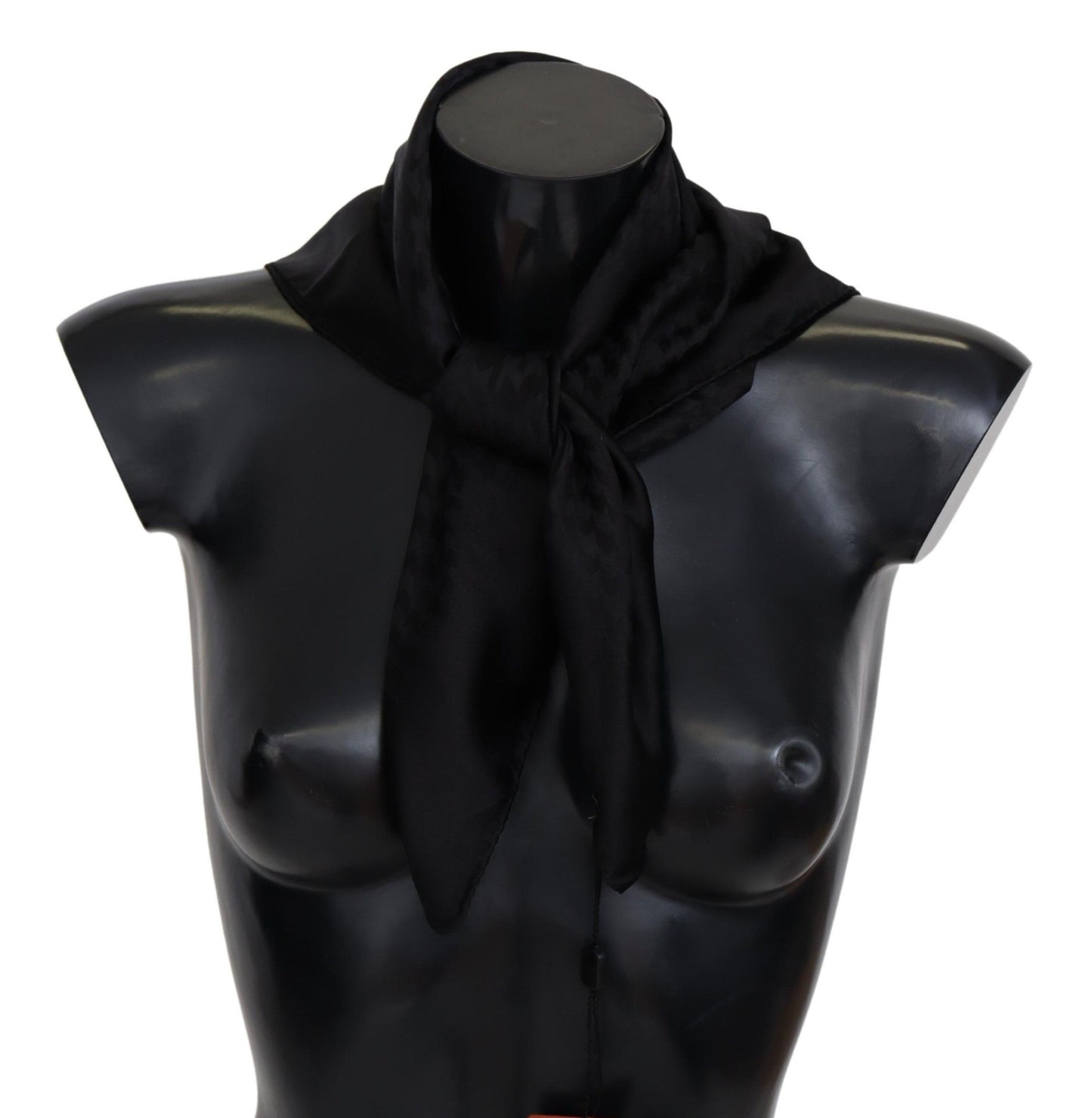 Schwarzer Wollstrick-Unisex-Halswickelschal