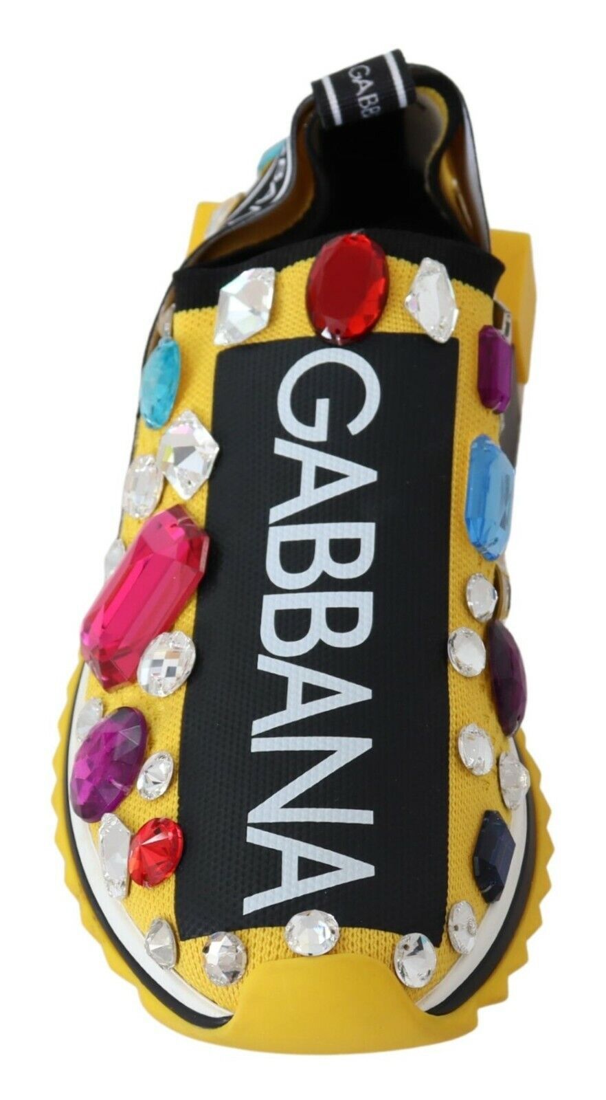 Gelbe Multicolor Kristalle Sneakers Schuhe