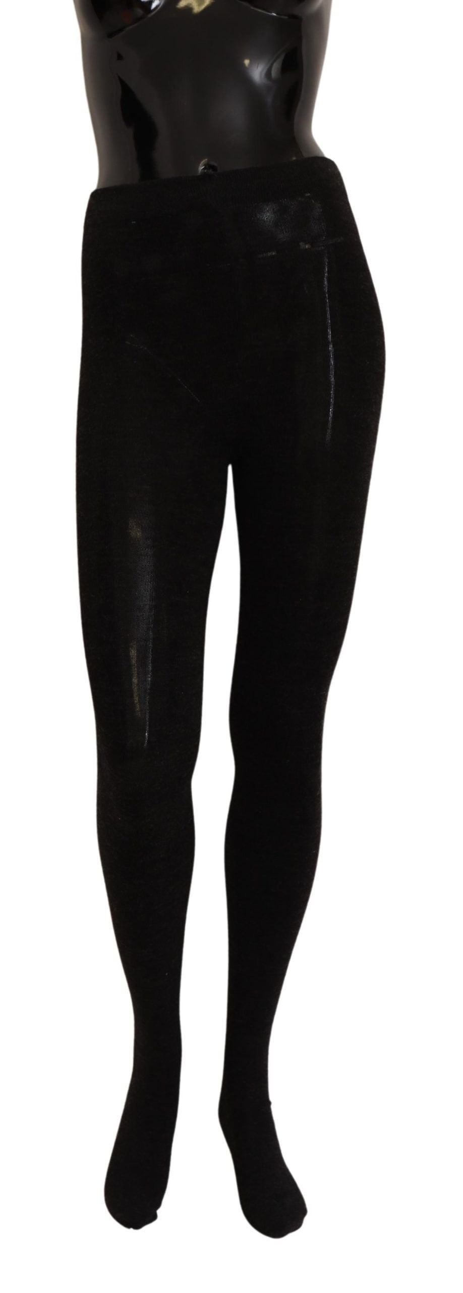 Schwarze Wollstrümpfe mit Stretch