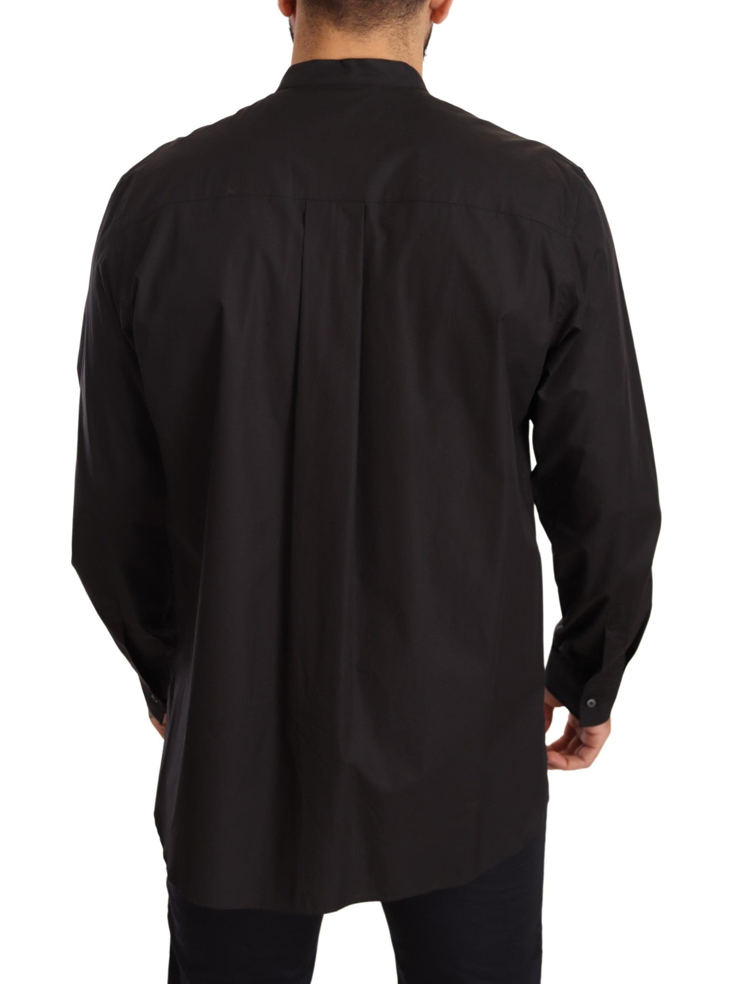 Schwarzes formelles Hemd aus 100 % Baumwolle