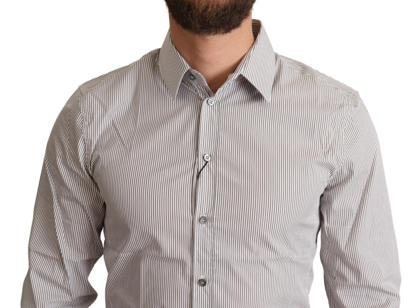 Graues Slim Fit Herrenhemd SICILY aus Baumwolle
