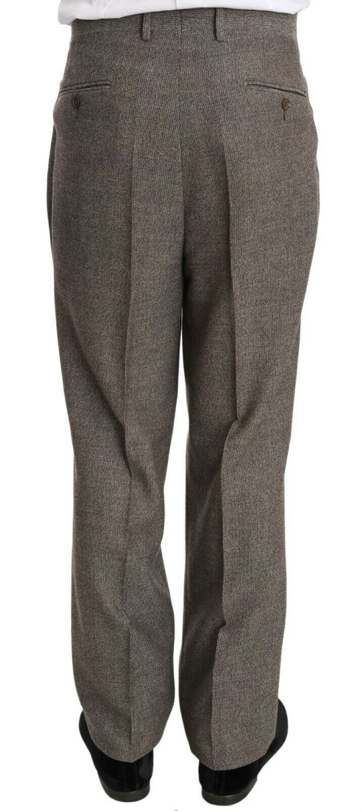 Brown Wool Regular Single Breasted Suit