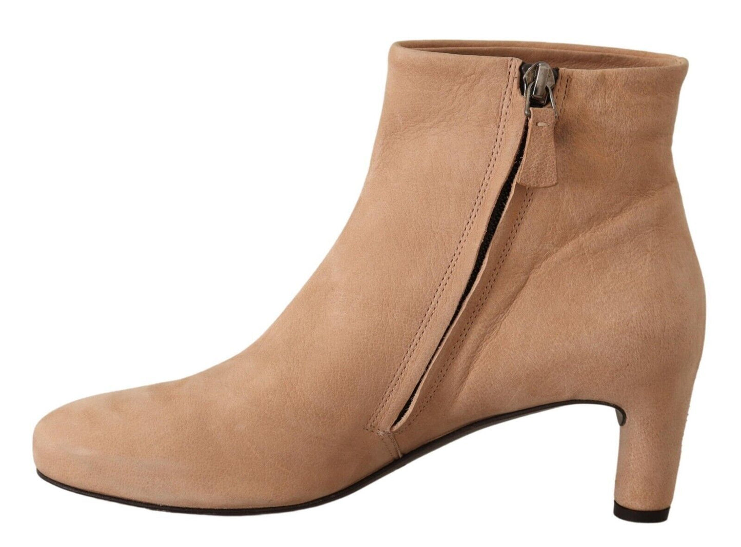 Beige Wildleder Leder Mid Heels Pumps Stiefel Schuhe
