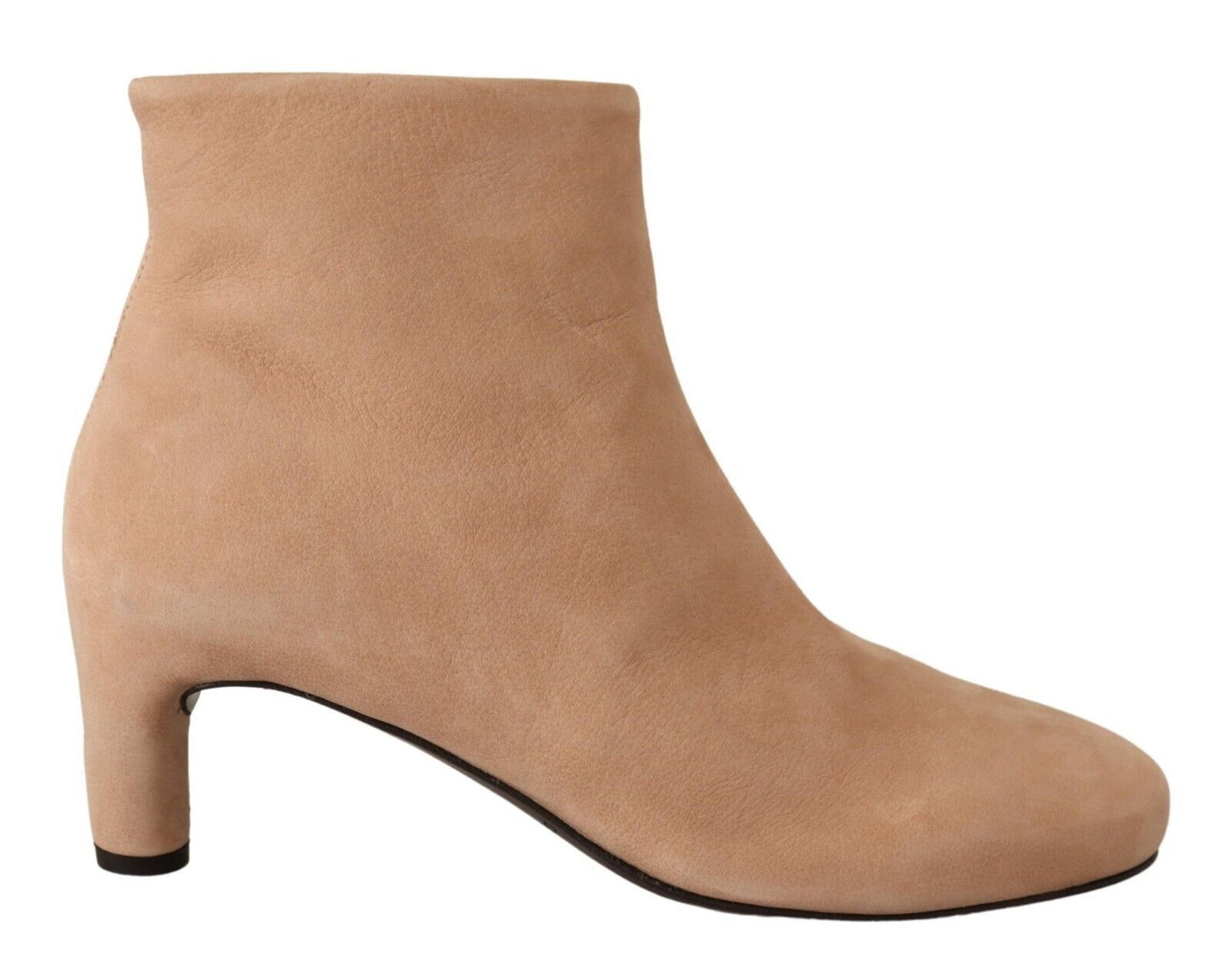 Beige Wildleder Leder Mid Heels Pumps Stiefel Schuhe