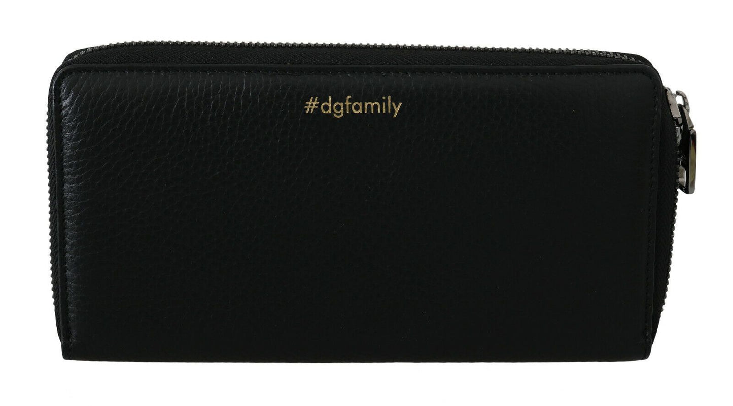 Schwarzes Leder #DGFAMILY Continental Herren-Geldbörse mit Reißverschluss