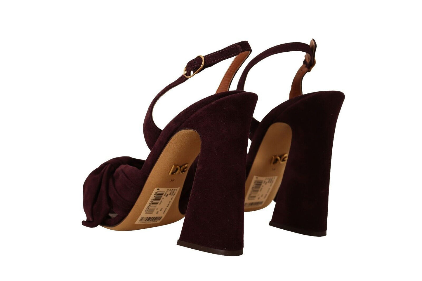 Dunkelviolette Wildleder-Sandalen mit Knöchelriemen