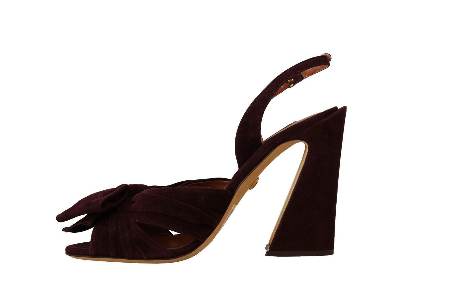 Dunkelviolette Wildleder-Sandalen mit Knöchelriemen