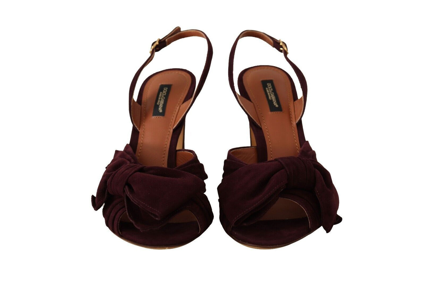 Dunkelviolette Wildleder-Sandalen mit Knöchelriemen