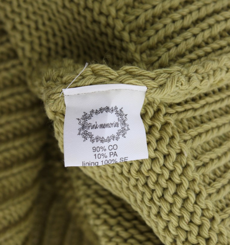 Grüner ärmelloser Strickpullover aus Baumwollmischung