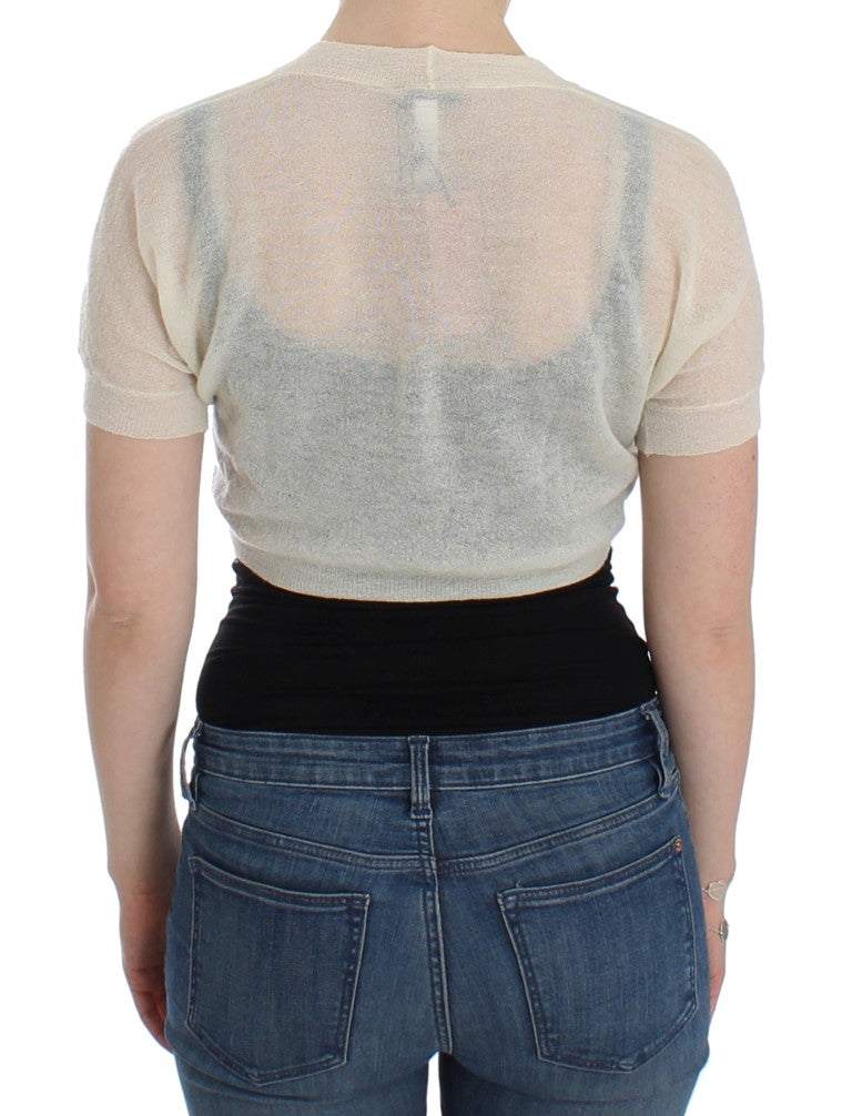 Weißer Woll-Cardigan